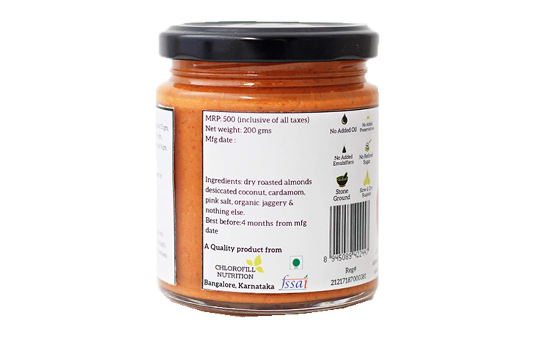 All Over Nuts Coconut Almond Butter Crunchy   Glass Jar  200 grams